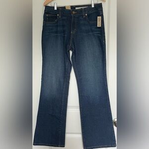 DKNY SoHo Jeans Dark Blue Mid Rise Boot Cut Regular Fit Stretch Sz 12R NWT